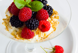 Dessert with fresh berries